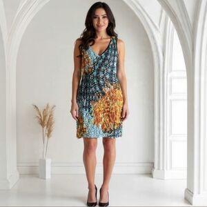 XL🌞Vintage Lace Multicolor Abstract Midi Dress